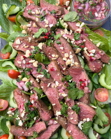 Zingy Thai-Style Fillet Steak Salad with Fresh Herbs & Crunchy Peanuts