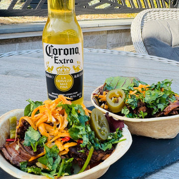 Pulled Mexican Beef served in tortilla boats, topped with all the trimmings!