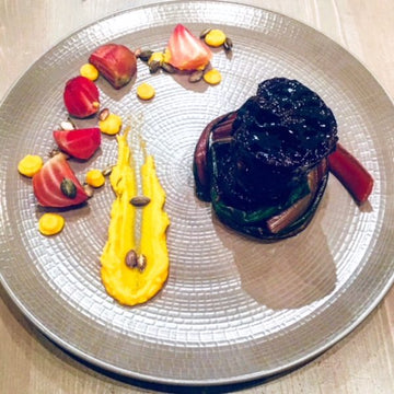 Braised Feather-Blade Beef Steak, Beets and Pumpkin Purée