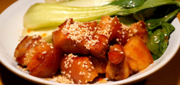 Orange and Ginger Pork Belly with Pak Choy