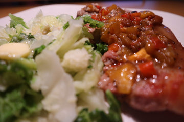 Peach and Pepper pork chops