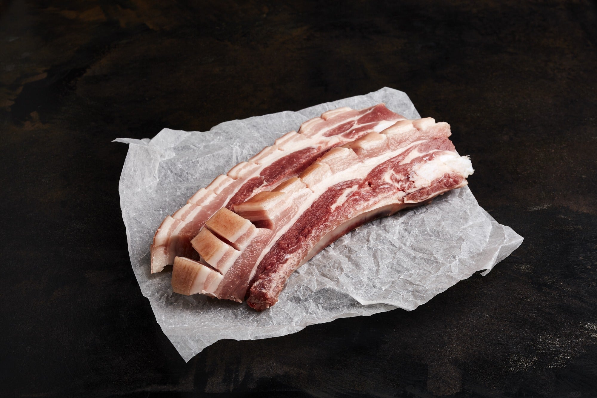 Belly British Pork Strips (pack of 2 weighing approx 400 grams total)