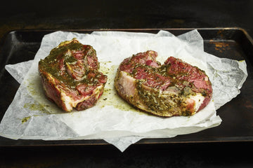Minted lamb steaks x2