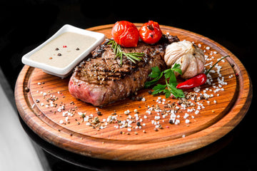 2 x Garlic Butter Sirloin Steaks (pack weight approx 500 grams)(contains wheat and milk may contain traces of celery, milk, mustard, sulphur dioxide and soya)