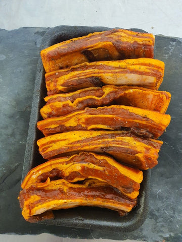 Minted Lamb Ribs (approx 500 grams)(may contain traces of celery, milk, mustard, sulphur dioxide and soya)
