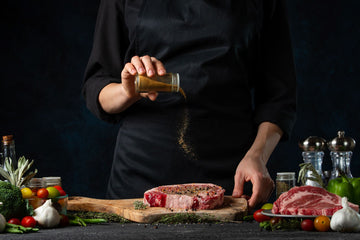 2 x Peppered Rib Eye Steaks (pack weight approx 500 grams)(contains wheat may contain traces of celery, milk, mustard, sulphur dioxide and soya)