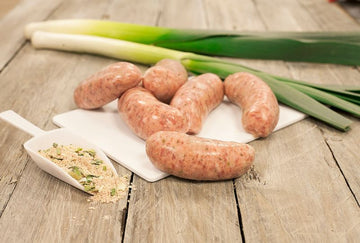 Thin Link British Pork & Leek Sausages (contains gluten and sulphites)