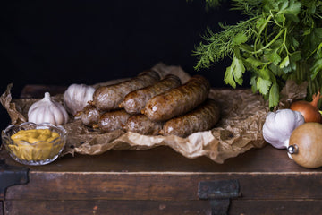 Round Green Farm Thick Link Venison Sausages (400 grams)(contains gluten and sulphites)